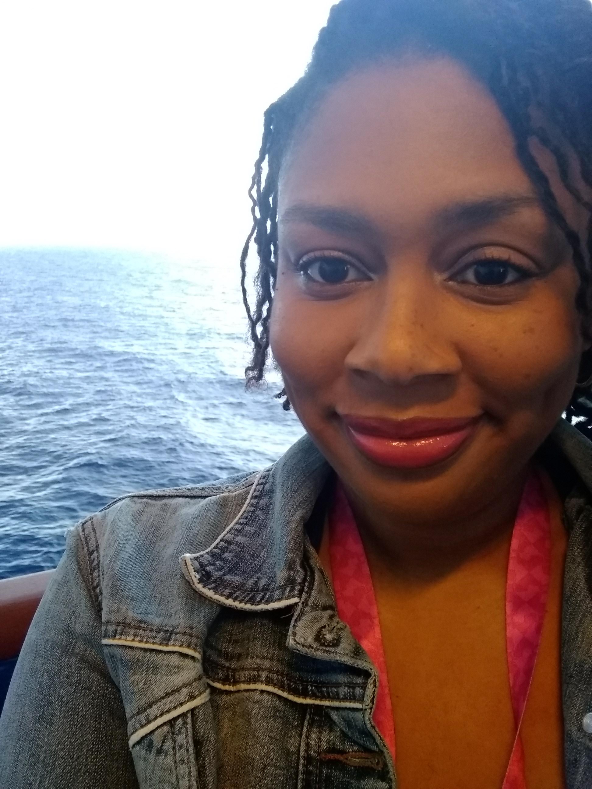 selfie from cruise ship balcony